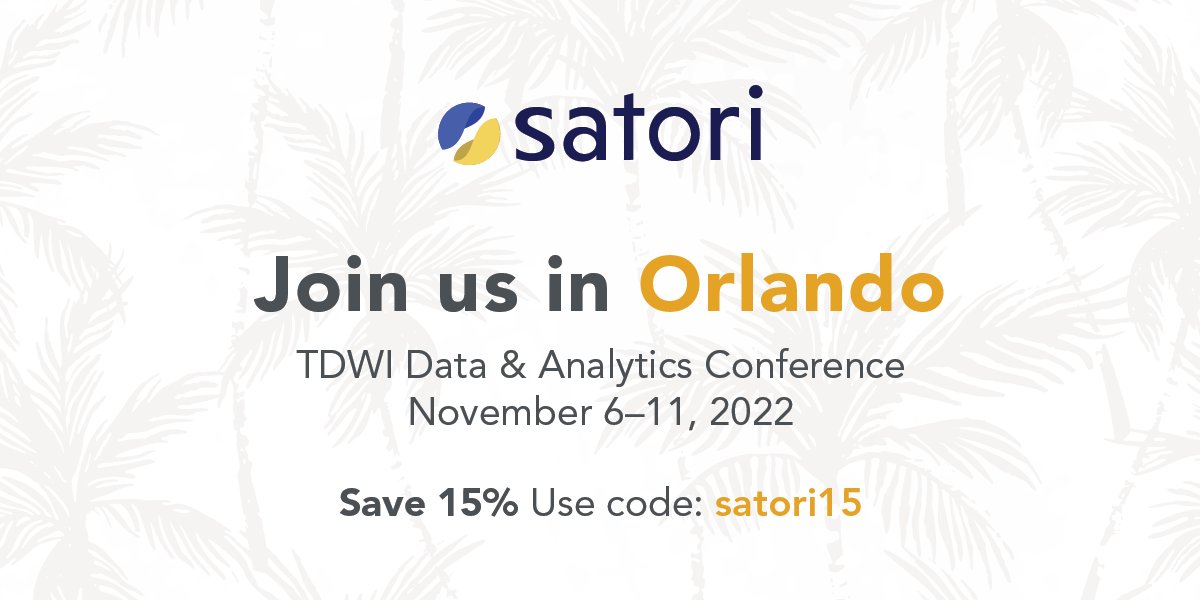 SatoriCyber's tweet photo. Cheers to another day at @TDWI Orlando #TDWIOrlando🥂. What panel/booth are you most excited to explore today? 

Ready to schedule a demo with #Satori? https://t.co/FoFcLJXXtT  

#LearnData #DataEducation #Datamanagement #Datastores #Datagovernance #DataPortal https://t.co/UoEwFg18c2