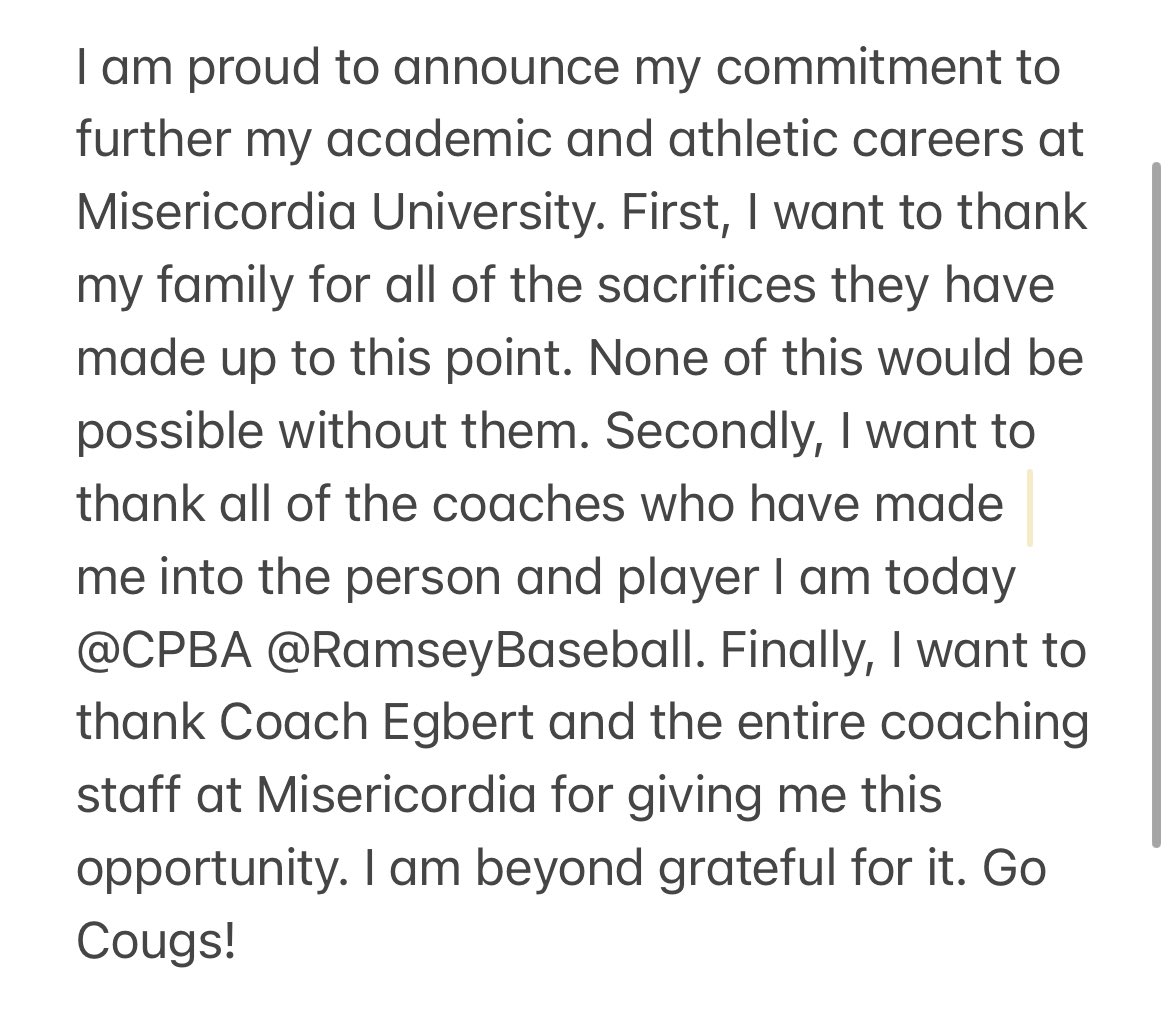 BKanwisher's tweet photo. Excited to Announce my commitment to Misericordia University https://t.co/e43WL3ZslC