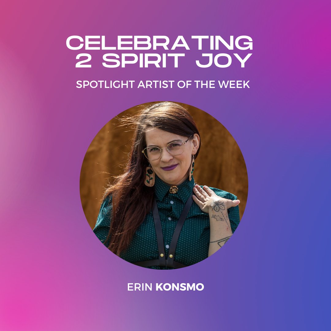 2SinMotion's tweet image. Erin Marie Konsmo is a Métis Prairie queer who grew up in central Alberta and is a member of the Métis Nation of Alberta. Their arts practice currently focuses on fish scale art, an art form they are being mentored into by Métis artist Jaime Morse.
#2SpiritJoy #2SpiritArtist