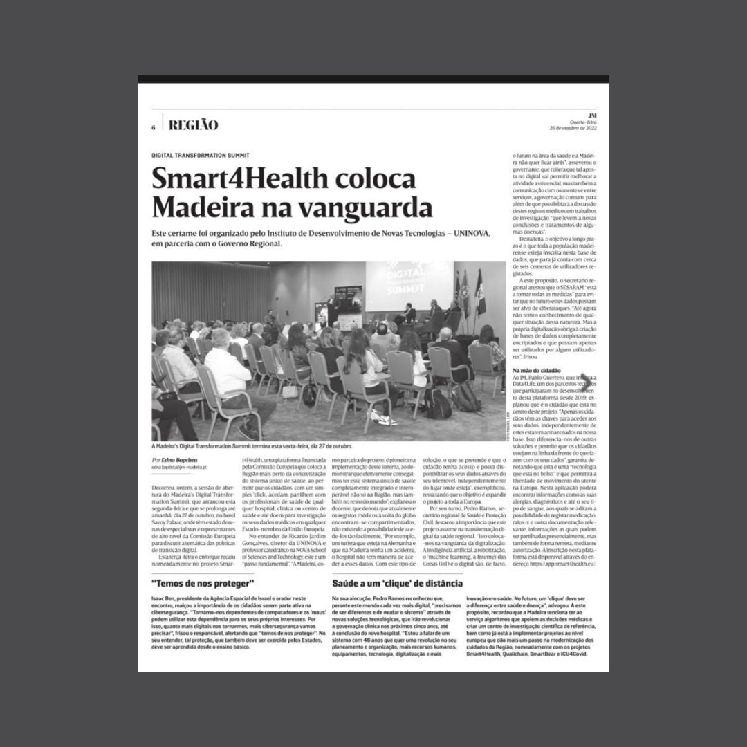 @smart4healtheu in @jmmadeiraram
"Smart4Health puts Madeira Island at the forefront"

🗓 2022-10-26
#digitalhealth #madeiraisland