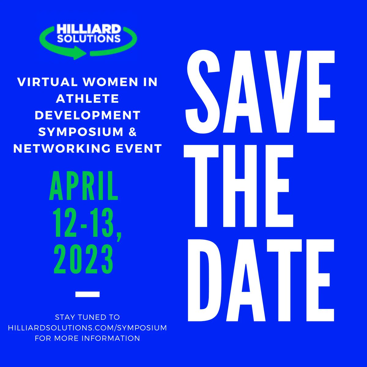 HilliardSoluti1's tweet photo. Join us online April 12-13, 2023 for the 5th Women in Athlete Development Symposium & Networking Event! Go to https://t.co/APmeshT5ho for ongoing information. #WomeninAthleteDevelopment #hilliardsolutions https://t.co/SjDRHXZXnT