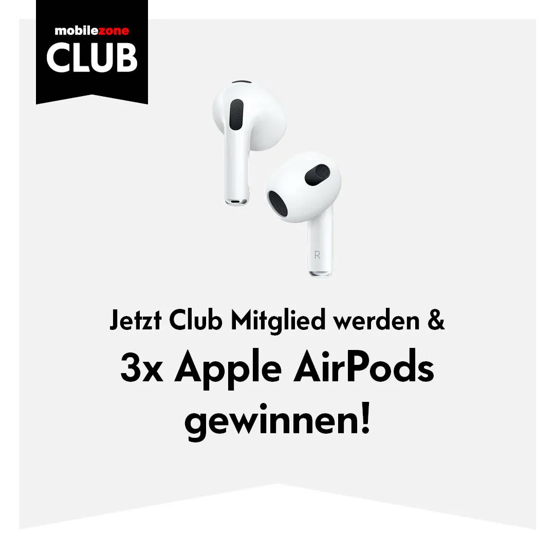 Für Musik- und Podcastliebhaber lohnt sich der mobilezone Club jetzt besonders. 🎧 Bei einer Neuregistration bis Ende November kannst du einer von drei glücklichen Gewinnern neuer AirPods werden. 🍀 bit.ly/3taM5Ly 
• 
#gewinnen #airpodsgewinnen #mobilezoneclub