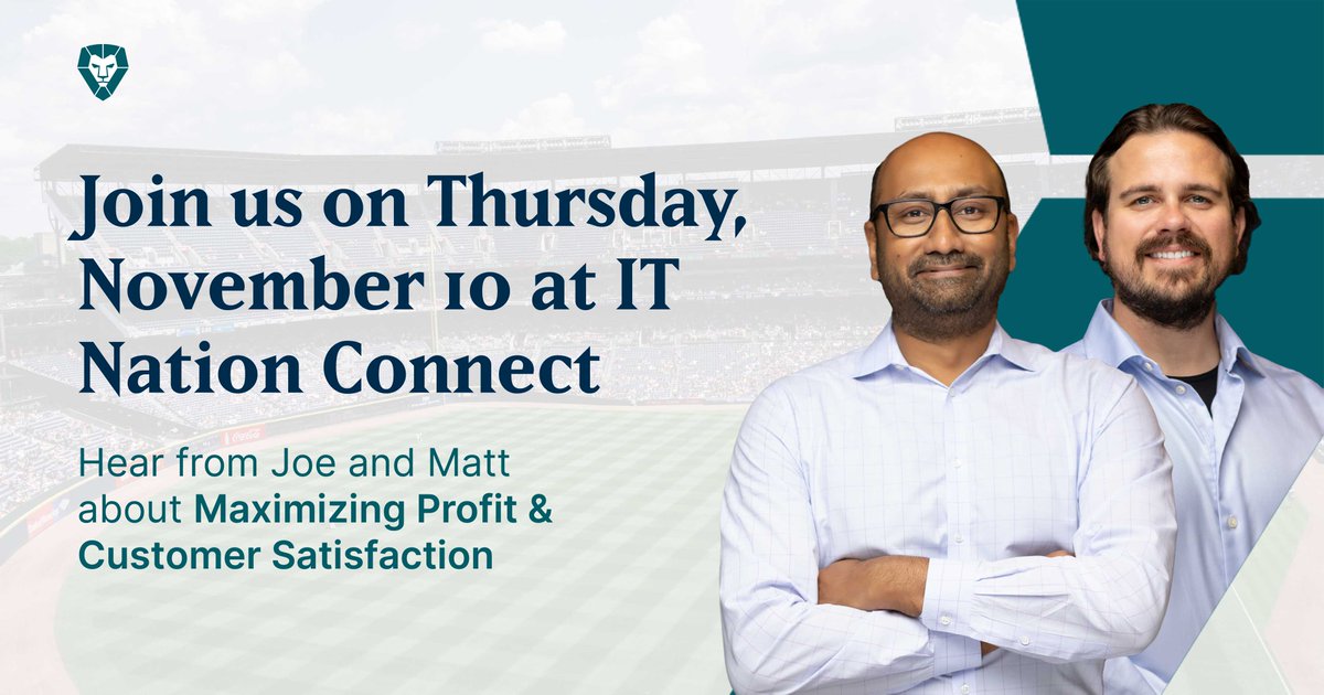 LiongardHQ's tweet photo. We're here rain or shine at The IT Nation by ConnectWise! Don't miss Joe Alapat and Matt Miller with our All-Stars on Day 2 during Liongard's Breakout Session starting at 2:10 PM ET
Hope to see you there! #ITNConnect22 #MSP #LiongardAllStars #MakeITRoar https://t.co/2Di3kNUYhe