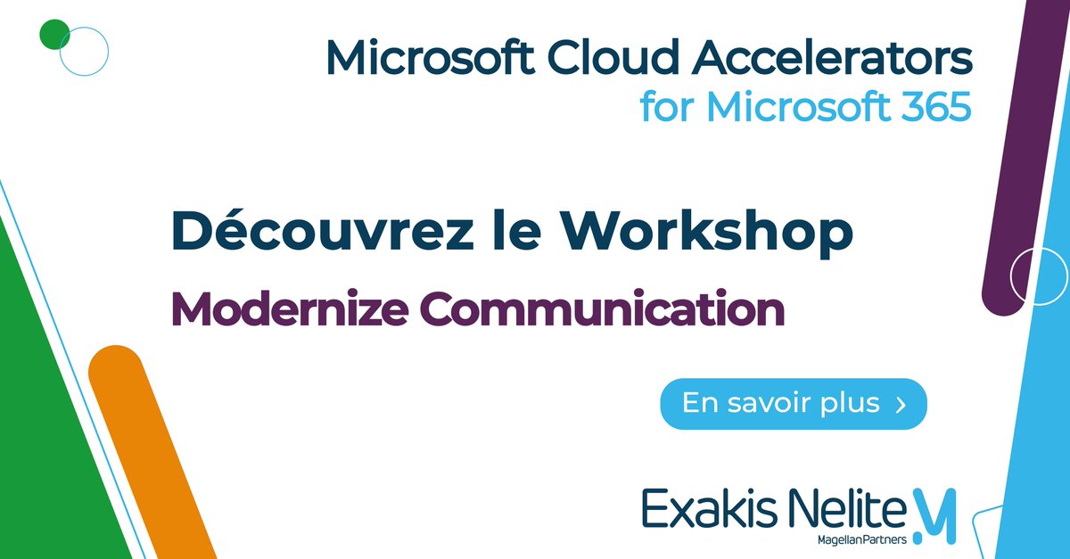 [WORKSHOP] 👨‍💻✅ Avec le #Workshop « Modernize Communication » optimisez l’expérience de vos clients avec les fonctionnalités d’appel #Cloud !
Faire une demande de workshop ⬇
exakis-nelite.com/microsoft-clou…