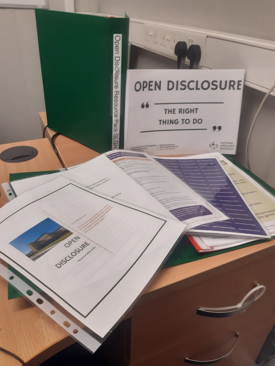 Open Disclosure Resource Packs for all wards being launched today in St Luke's General Hospital #opendisclosurethemeweek #therightthingtodo @lukes_ck @IEHospitalGroup @kate26091625