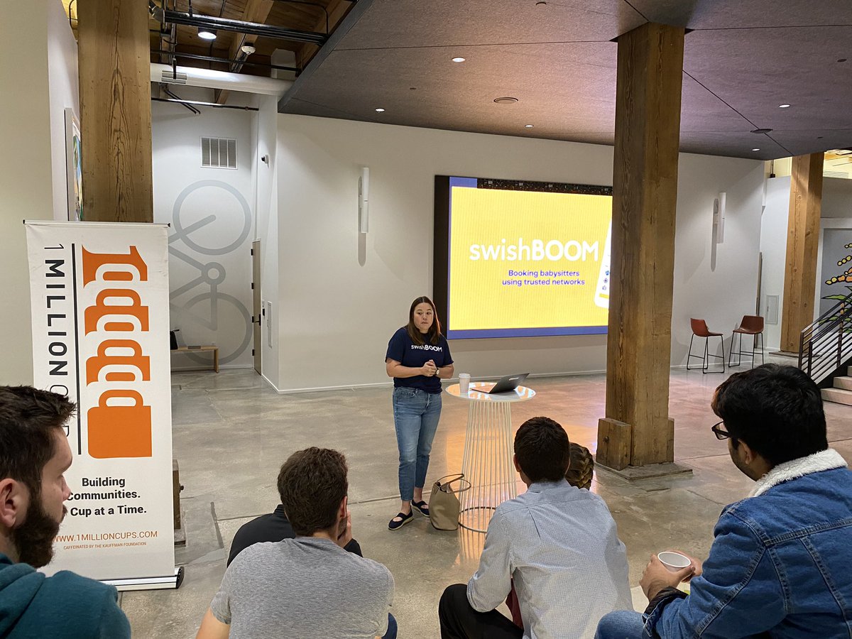 Kellee Mikuls gave an awesome talk today at @1MCOmaha! Check out her app @swishboom1. @OmahaChamber  #wedontcoast @millworkcommons