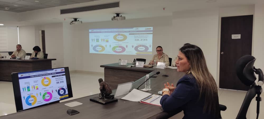 mirelct's tweet photo. #Ahora Junta de Seguridad de los establecimientos penitenciarios, junto a la @GnbGaranteDePaz y @Visipol_MIJP, a fin de continuar fortaleciendo el sistema penitenciario, mecanismos de seguridad externa y la garantía de DDHH. 

#NuestraCecilia @NicolasMaduro @delcyrodriguezv https://t.co/i6vDKChThP