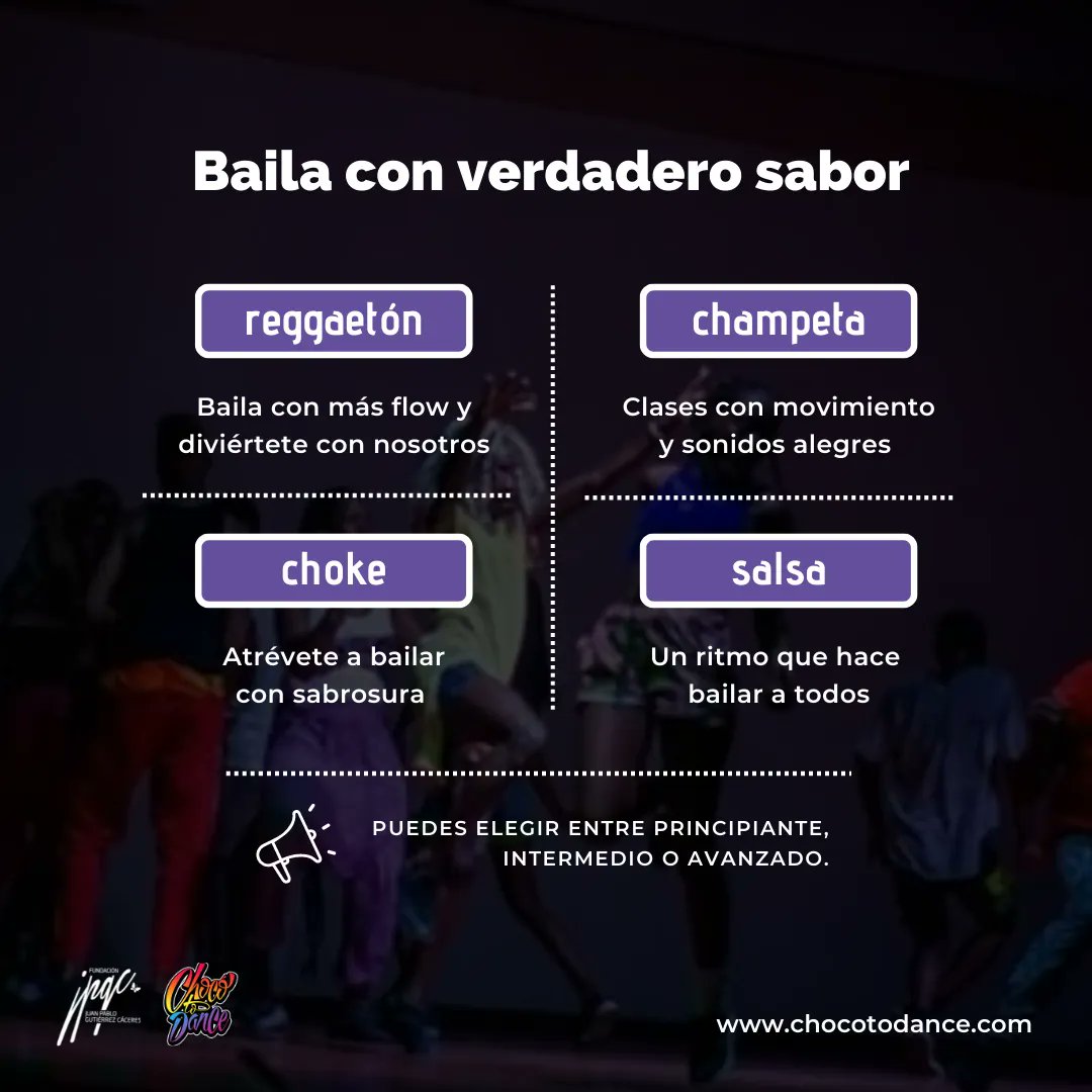 chocotodance's tweet photo. Cada una de nuestras membresías tienen los cuatro #ritmos latinos. ¡Atrévete a aprender a #bailar con mucho sabor #chocoano! https://t.co/8UNkOOqKva https://t.co/ecS6wOr5yn
