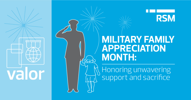 This November, my <a href="/RSMUSLLP/">RSM US LLP</a> colleagues and I are proud to honor our military families and unsung heroes during #MilitaryFamilyAppreciationMonth. rsm.buzz/3G20Yr3