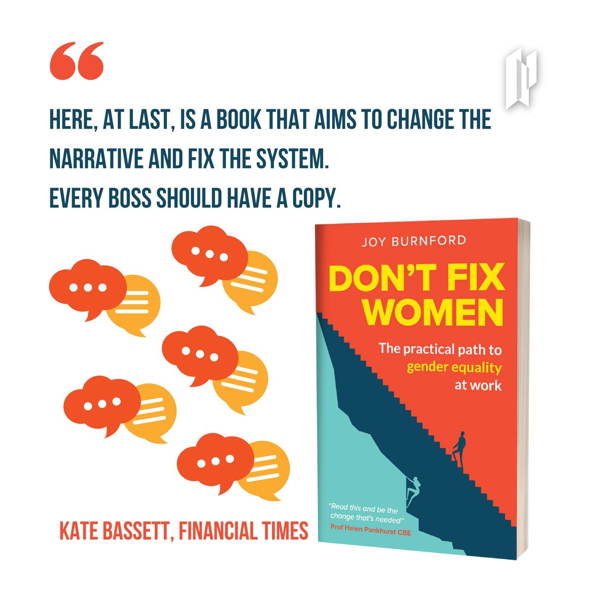 Struggling to find ways to retain and reward women and meet your diversity targets?
Don’t Fix Women: The practical path to gender equality at work by gender equality trailblazer Joy Burnford shows you how.
Read a sample chapter: exacteditions.com/isbn/978178860…
#dontfixwomen