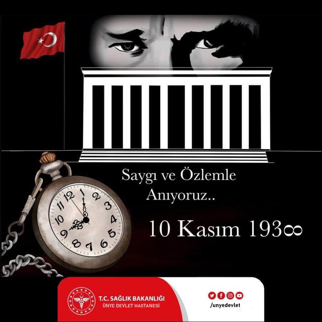 unyedevlet's tweet photo. Cumhuriyetimizin kurucusu Gazi Mustafa Kemal Atatürk’ü, ölüm yıl dönümünde şükran, saygı ve minnetle anıyoruz.

#10Kasım https://t.co/VWx9Luu9Ac