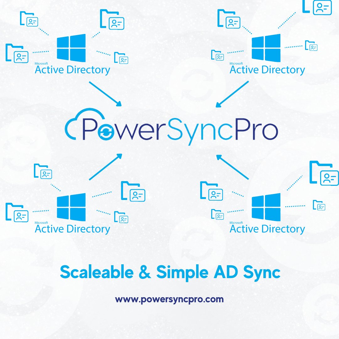 PowerSyncPro's tweet image. PowerSyncPro is your solution to long term or complex #DirSync issues. Fully scalable and capable of #ADSync across any number of directories and locations, PowerSyncPro helps your organisation reduce downtime, errors, and costs.
Find out more at bit.ly/3Eyiu5K