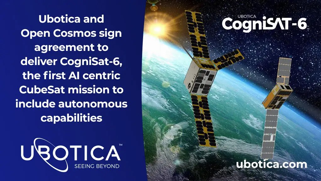 Delighted to see our #deeptech portfolio company @ubotica announce an agreement with @Open_Cosmos to deliver CogniSat-6 to #space. Building on the flight-proven Ubotica technology, CogniSat-6 is the first #AI centric #CubeSat mission with autonomy on-board.