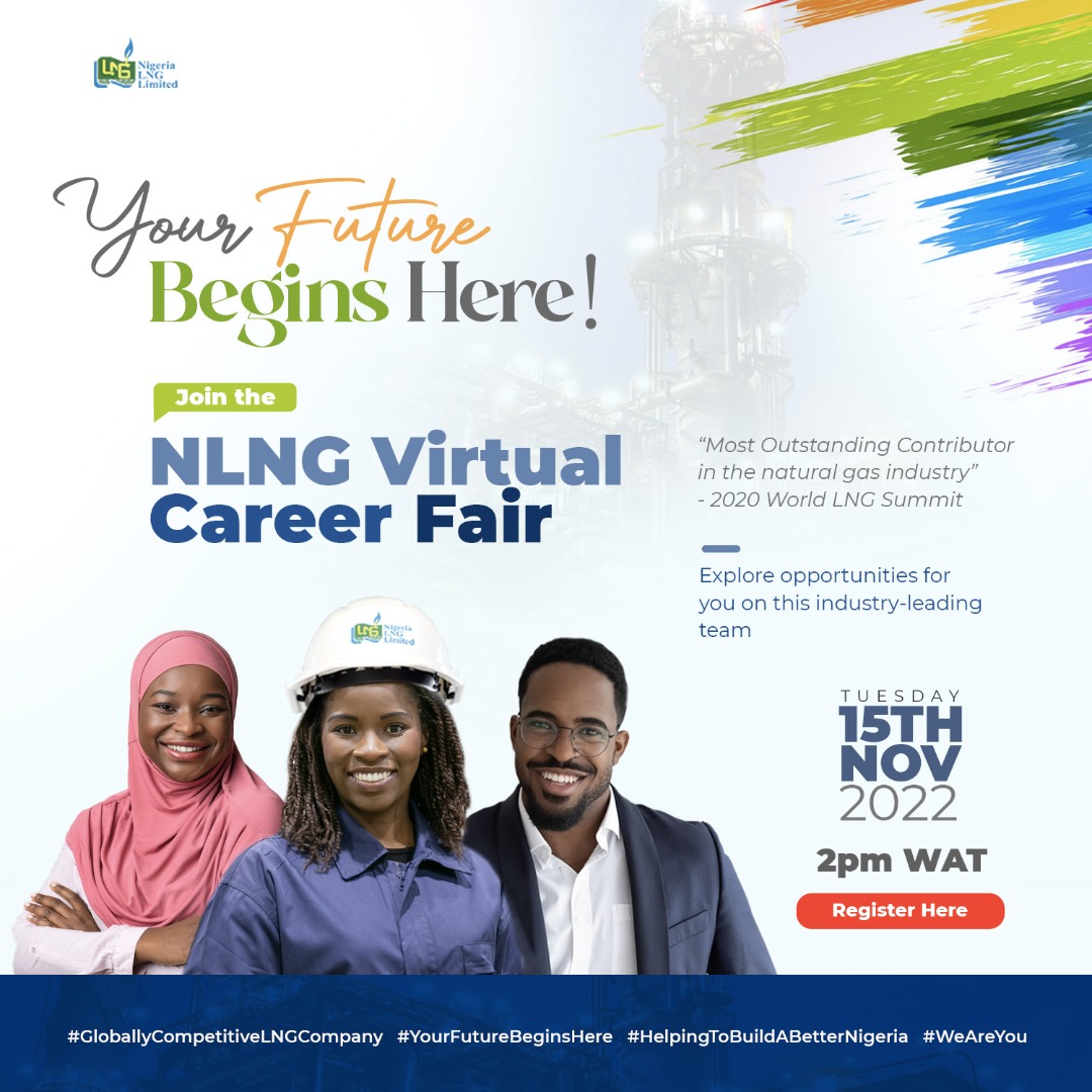 officialnlng's tweet photo. Calling on all eligible candidates!
Register to join the FREE NLNG Virtual Career Fair 2022. Click https://t.co/i1lRqczqZ1

If Zoom Events capacity is reached before you get to register, watch the livestream on YouTube https://t.co/Kmv6FkgR8a

See you on Tuesday, 15th Nov. 2022. https://t.co/iOcGfqiRCo