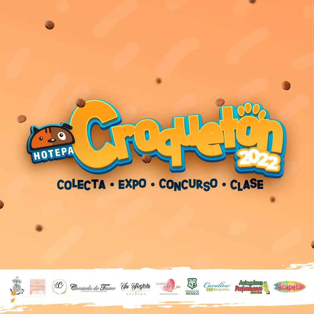 HotepaAdopta's tweet photo. Luce tus mejores pasos de baile o se parte de los patrocinadores en el CROQUETÓN 2022 - Bailando por los Hotepos. 👣🐾 en el parque de la reina
Consulta las bases del concurso aquí 7444091263 https://t.co/hXU9mFkdkb
#acapulco
#croqueton2022 #eventoconcausa #fiestaperruna https://t.co/56IZnIUYsR