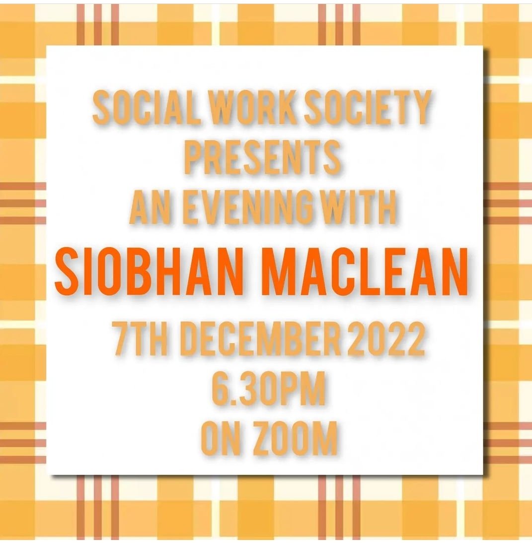 CCCU Social Work Society (@cccuswsoc) on Twitter photo Social work society is pleased to announce an evening with <a href="/SiobhanMaclean/">Siobhan Maclean</a>. All CCCU social work students are welcome members or non members. Just keep an eye out for the link on Blackboard. <a href="/LecturerLauren/">Lauren Martins</a> thank you. Social work society is pleased to announce an evening with <a href="/SiobhanMaclean/">Siobhan Maclean</a>. All CCCU social work students are welcome members or non members. Just keep an eye out for the link on Blackboard. <a href="/LecturerLauren/">Lauren Martins</a> thank you.