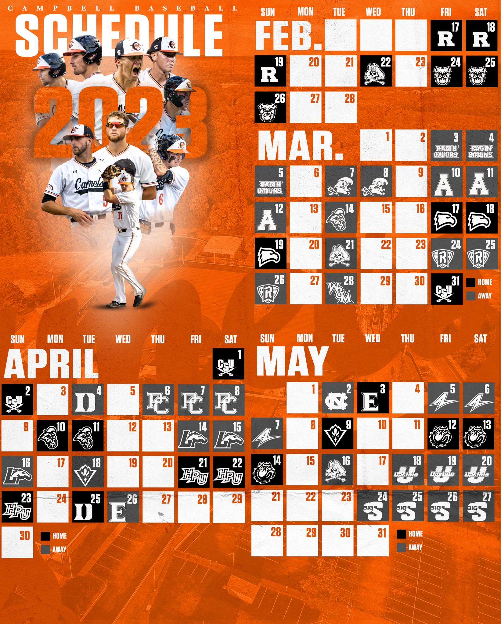 Campbell Baseball on Twitter: "Your 2023 Schedule 🔥🐪 📰 https://t.co