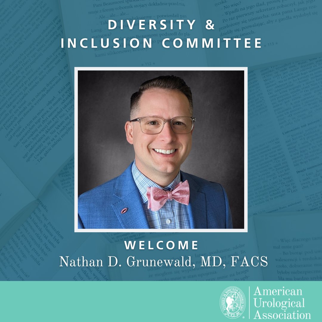 Amer. Urol. Assn. (@amerurological) on Twitter photo The American Urological Association welcomes Nathan D. Grunewald, MD, FACS (<a href="/NathanGrunewald/">Nathan Grunewald MD MBA FACS</a>) as an inaugural member of the Diversity & Inclusion Committee! Learn more about his background and our other D&I Committee members here: bit.ly/3SYLuHk
#Urology #DEI #Diversity The American Urological Association welcomes Nathan D. Grunewald, MD, FACS (<a href="/NathanGrunewald/">Nathan Grunewald MD MBA FACS</a>) as an inaugural member of the Diversity & Inclusion Committee! Learn more about his background and our other D&I Committee members here: bit.ly/3SYLuHk
#Urology #DEI #Diversity