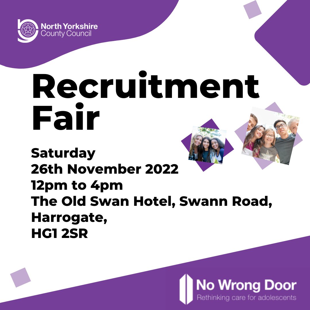 Join us at our recruitment fair at The Old Swan Hotel in Harrogate from 12pm to 4pm and find out more about the variety of job roles we have available. Light refreshments will be available so come and have a chat with us to discuss your career! #JobFair #Jobs #Harrogate