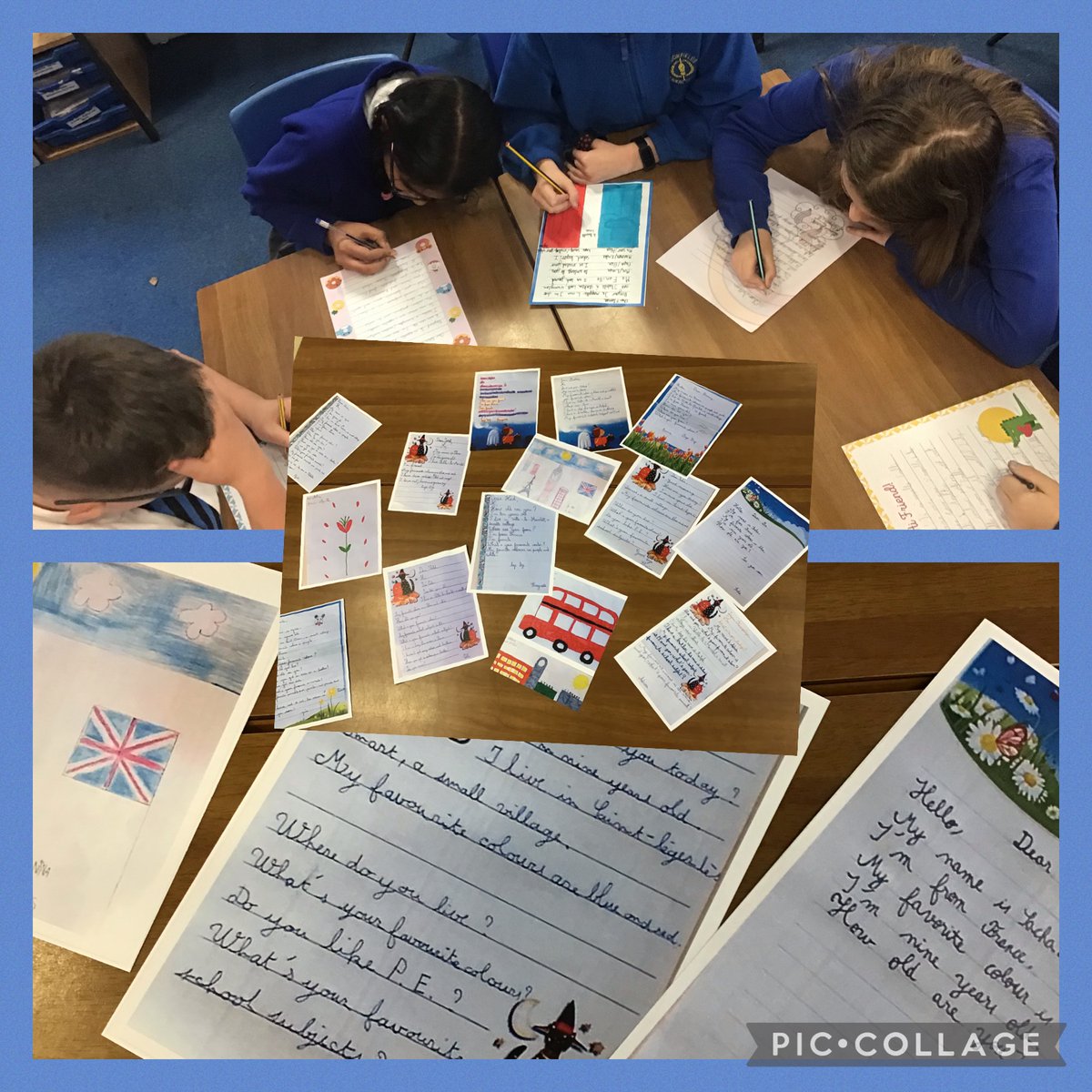 BroomfieldsJnr's tweet photo. 6PV were so excited to receive their first French pen pal correspondence! Now to reply! #broomfieldsmfl https://t.co/ZvvlvAMUMn