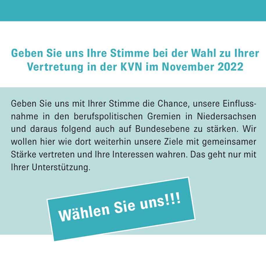 Nutzen Sie ihr Recht auf Einflussnahme und gehen Sie wählen. #kvwahl 
.
.
#psychotherapie #bvvp #kassenärztlichevereinigung #wahl #niedersachsen #berufsverband #kv #gehensiewählen #pia