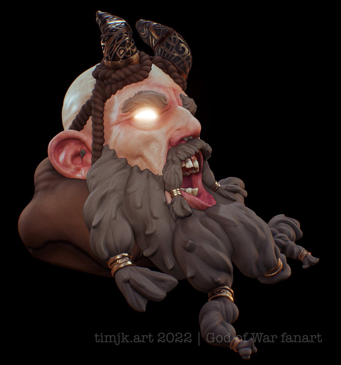 timjk_art's tweet photo. Since #GodofWarRagnarok is out now, I thought I might repost this fanart with some additional WIP shots. Congrats to everyone who worked on the game! #artistsontwitter https://t.co/stPvI0bnC9