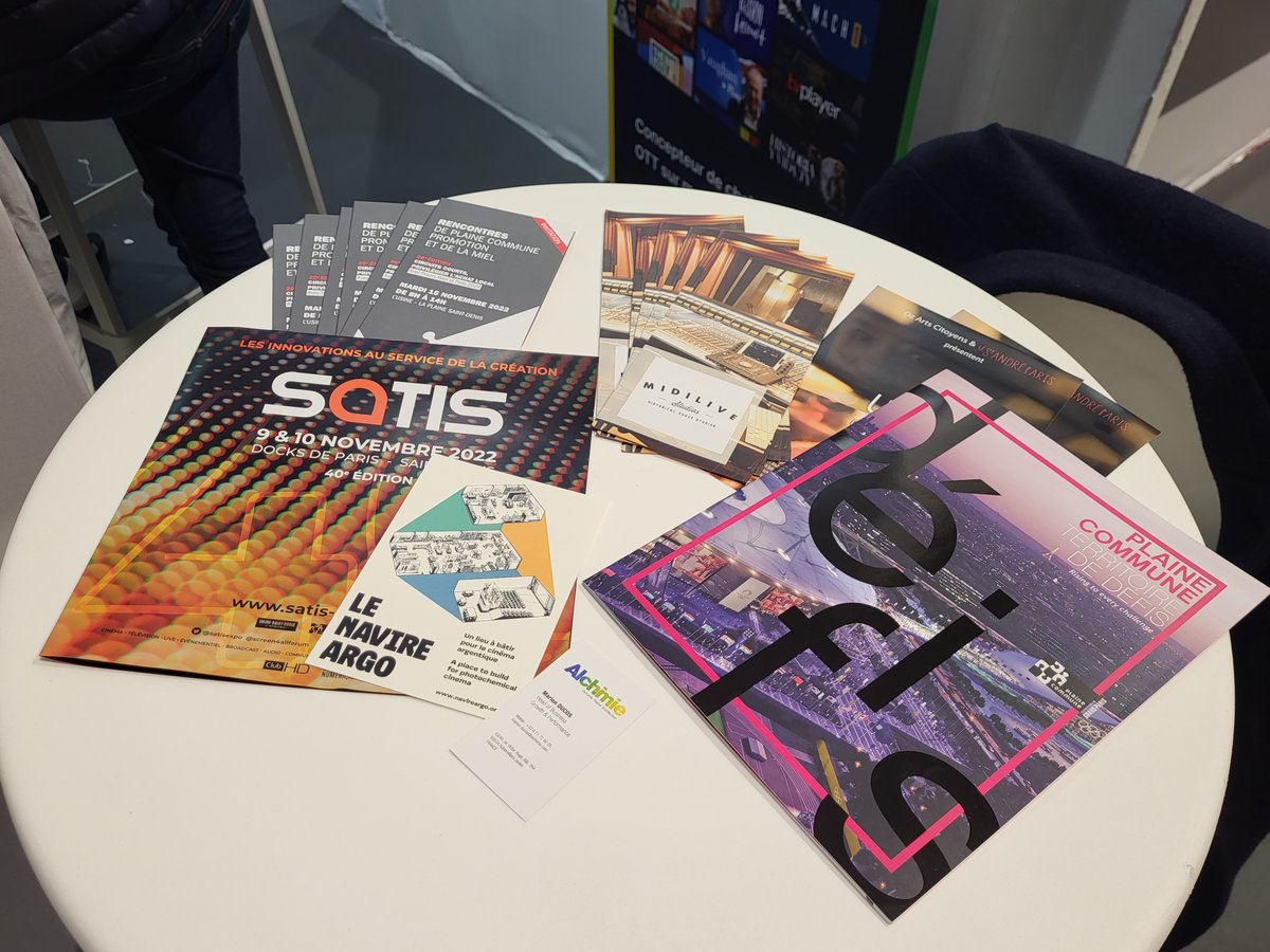 #Audiovisuel | 6 entreprises reconnues du territoire, <a href="/COMINWEB/">CominWeb</a>, <a href="/MidiLive/">MidiLive</a>, <a href="/ChancyMusic/">Chancy Publishing</a>, <a href="/Alchimiecom/">Alchimie</a>, <a href="/navire_argo_lab/">Navire Argo - L'Abominable</a>, et <a href="/ArtGraphPat/">Art Graphique & Patrimoine</a> sont ainsi présentes sur le stand de <a href="/PlaineCommune/">Plaine Commune</a> pour présenter leur activité 💿📽🎼💻. Venez les rencontrer avant demain ! ⏰⤵