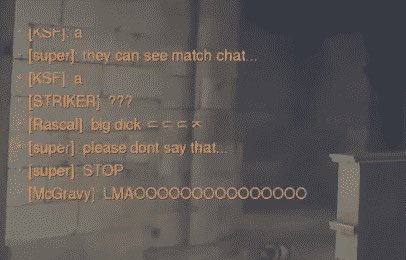 OWL_moment's tweet image. Lastro of the Los Angeles Valiant types “sex big dick” in match chat. Right after, Rascal of the San Francisco Shock types “big dick” in chat. Later, both of them are fined $1,000 for inappropriate chat during a league match. (2020)