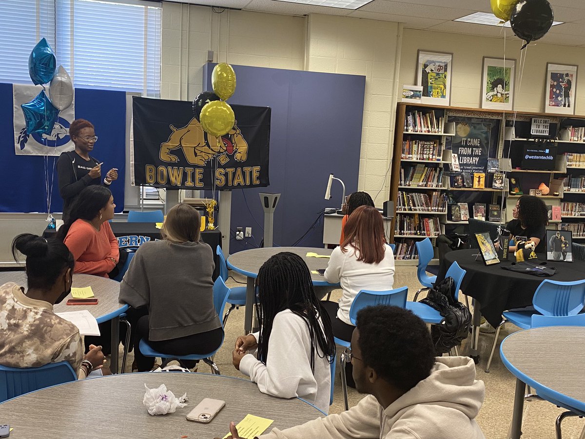 WesternTechLax's tweet photo. NLI signing day at Western Tech for softball athlete Jada (Bowie State) and laxxer Blake (Chowan)!!!  Congrats to both!!!  Hosted by @Westerntechlib @WesternTech_HS It’ll be exciting to see them play at the next level! https://t.co/sgnC389NQx