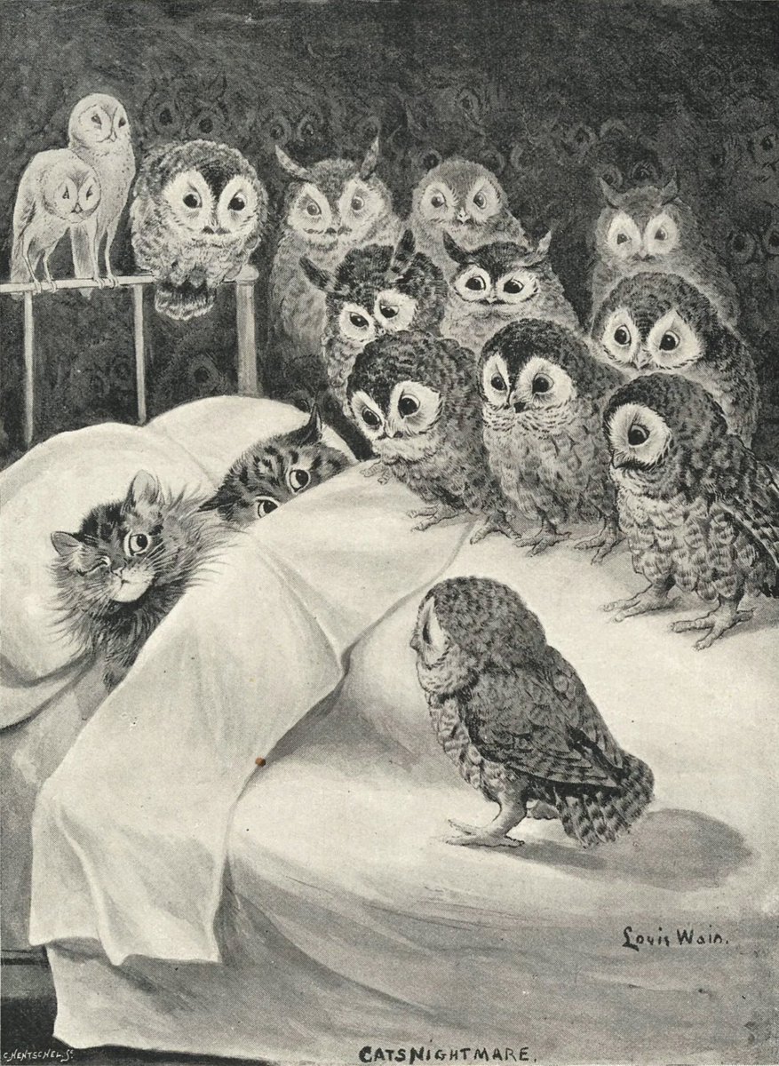 emjanerothwell's tweet image. ‘Cats Nightmare,’ by Louis Wain (1860-1939) 🙀