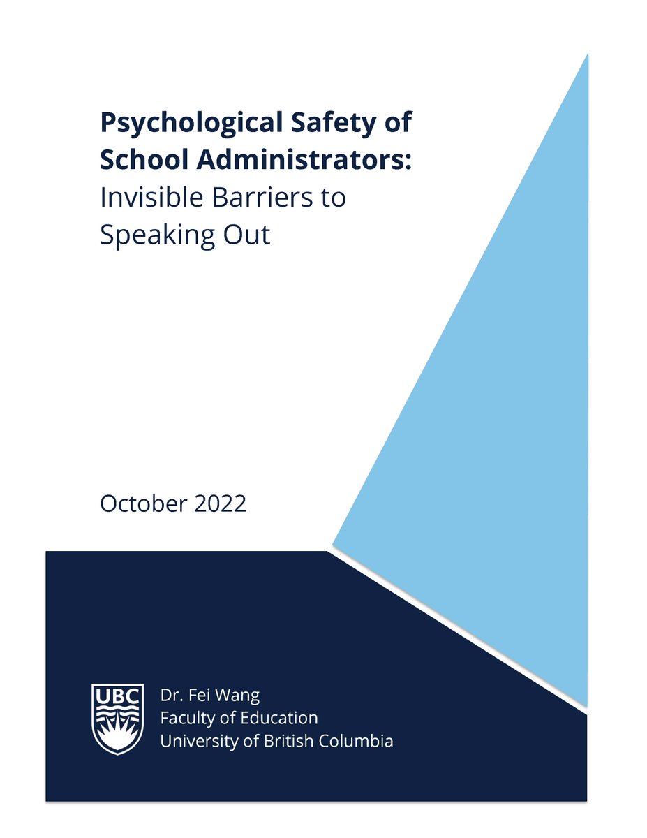 What are the barriers to speaking out for BC #principals &amp; #VicePrincipals? Please check out my research report on their #psychologicalsafety. <a href="/BCPVPA/">BC Principals' & Vice-Principals' Association</a> <a href="/VEPVPA/">VEPVPA</a> <a href="/OPCouncil/">Ontario Principals' Council</a> <a href="/adfo/">ADFO</a> <a href="/CdnPrincipals/">CdnPrincipals</a> <a href="/EdCanNet/">EdCan Network</a> <a href="/UBC/">University of British Columbia</a> ow.ly/NI9350LvIjF
