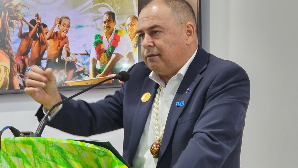 ForumSEC's tweet photo. Health of our people a key measure of the indicators central to #Pacific2050 strategic goals for peaceful, prosperous region-  incoming Forum Chair, #CookIslds PM Mark Brown @COP27P event visioning our world in the next generation. @CKI_MFAI #1point5tostayalive #implementationCOP https://t.co/LaKb8ZP0Cw