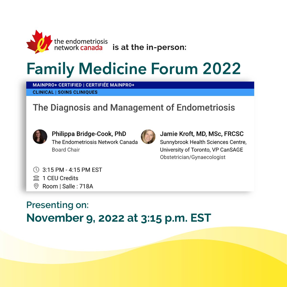 The opportunity to educate family doctors about #endometriosis is a chance to inform what is often the first line of care patients access - with potentially life-changing outcomes for those living with the disease. (1/2)

#FMF2022 #FamilyMedicineForum #EndometriosisAwareness