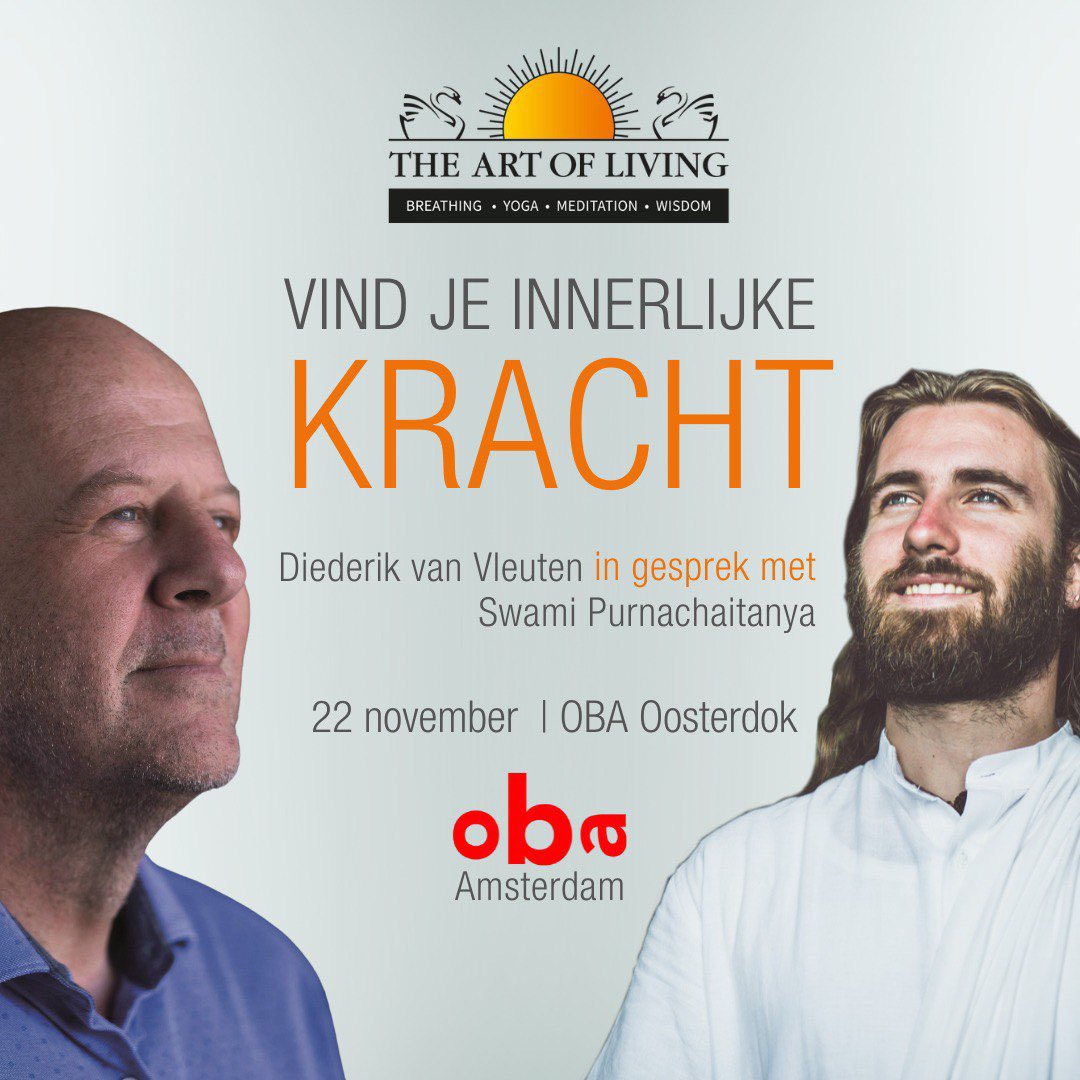 Wees welkom bij dit unieke gesprek tussen Diederik van Vleuten en mijzelf en ervaar LIVE de kracht van meditatie. ⟹ 22 nov 2022, 19:30 - 21:00 | OBA Oosterdok - OBA Theater ☀︎ Kosten: €15,00 | € 7,50 met OBA-pas Reserveer nu je plek! @OBAmsterdam oba.nl/agenda/oosterd…