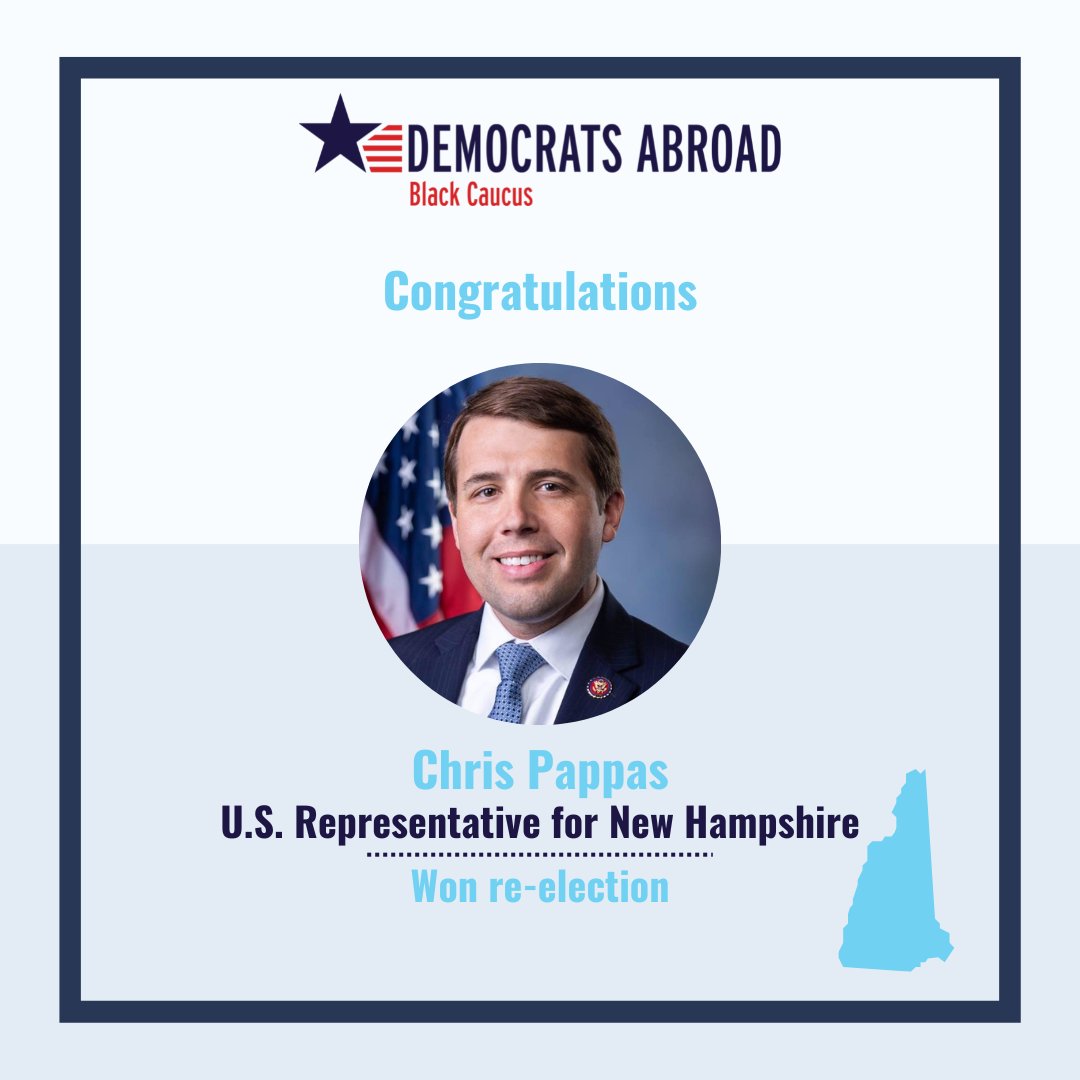 DemsAbroadGBC's tweet photo. Congratulations 🌊 

#RepresentationMatters #YourVoteMatters #BlackVotesMatter and the #VoteFromAbroad matters!

💙 Congratulations also go out to: 
∙ Rep. James Roesener 
∙ Gov. Gretchen Whitmer 
∙ Rep. Abigail Spanberger  
∙ Rep. Chris Pappas https://t.co/7GFWIqLOok