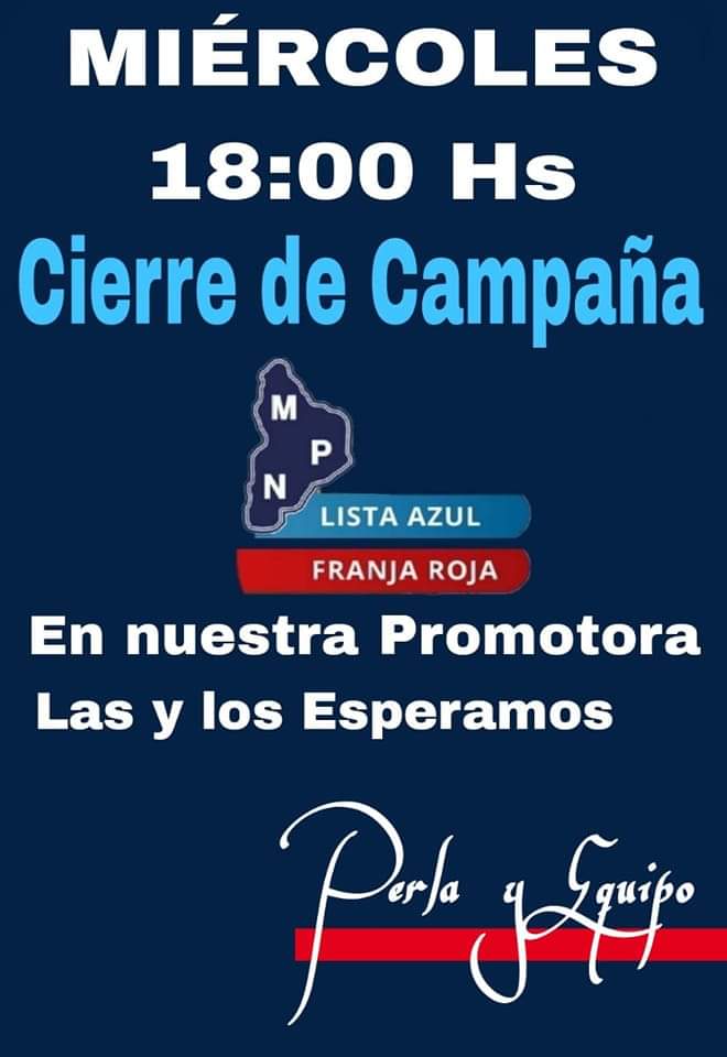 Casteblanco_Car's tweet photo. #CierreDeCampaña 
Nos encontramos #Hoy a las 18:00 Hs en nuestra Promotora AZUL FRANJA ROJA ♥️♥️♥️♥️
PERLA DÍAZ Intendente 2023  
Las y los Esperamos !! https://t.co/aXnkWjkWeY