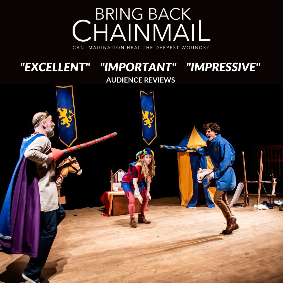 FITTheatre's tweet photo. 🔔Hear ye, Colchester🔔

Don't miss #BringBackChainmail at @mercurytheatre on Saturday⚔️

Join us in our home city for a fun, immersive quest with a heartwarming story about family love, loss &amp; the healing power of imagination! 🏰🎭

🕗8pm Sat 12 Nov 🎟️£12
https://t.co/xYJp2daL4g https://t.co/wY0QKX5sDV