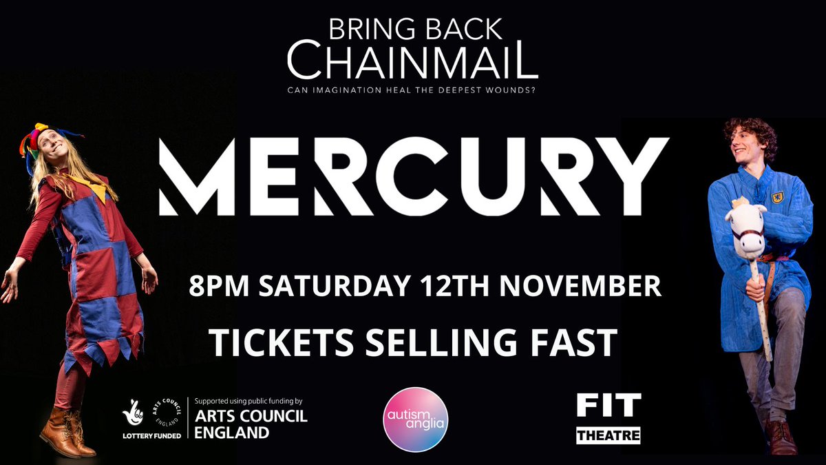 FITTheatre's tweet photo. 🔔Hear ye, Colchester🔔

Don't miss #BringBackChainmail at @mercurytheatre on Saturday⚔️

Join us in our home city for a fun, immersive quest with a heartwarming story about family love, loss &amp; the healing power of imagination! 🏰🎭

🕗8pm Sat 12 Nov 🎟️£12
https://t.co/xYJp2daL4g https://t.co/wY0QKX5sDV