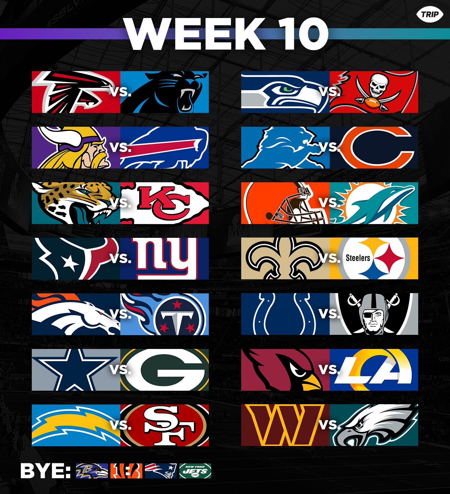Max (Trip) on Twitter "Week 10 NFL Schedule! https//t.co/SxPHnAQGue