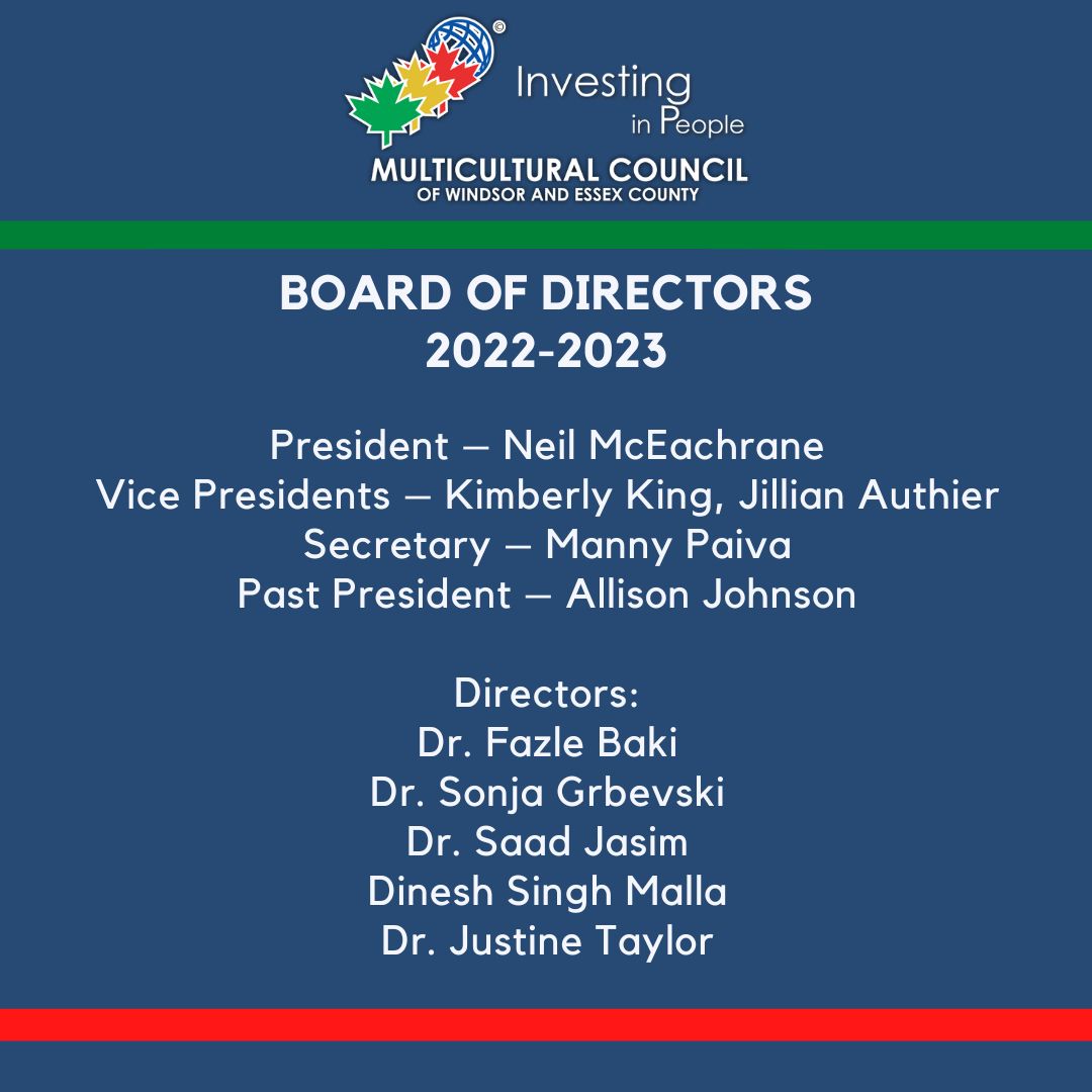 MultiCulturalCl's tweet photo. The Multicultural Council is pleased to introduce the MCC Board of Directors for 2022-2023.
To learn more about the MCC, please visit https://t.co/FMyqcPHBFd.

#theMCC #HarmonyMCC #Diversity #Inclusion https://t.co/yKrNKKIO9v