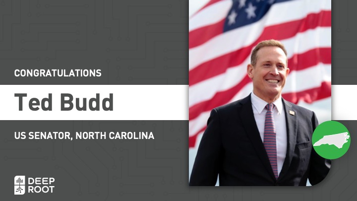 Congratulations to <a href="/TedBuddNC/">Ted Budd</a> on his election to the US Senate! #NCSEN