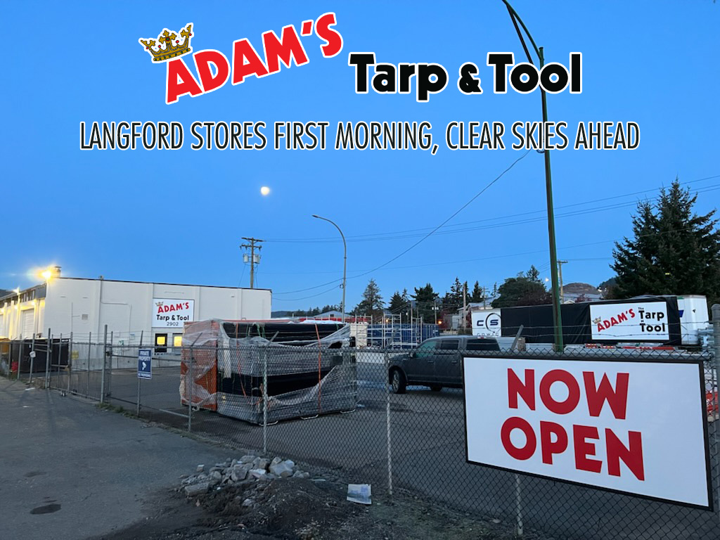 AdamsTarpNTool's tweet image. Adam's Tarp &amp;amp; Tool is now OPEN in Langford at 2902 Jacklin Road, we invite you to come check out the new location now that the chaos is settling.

#FinallyOpen #Langford #YYJ