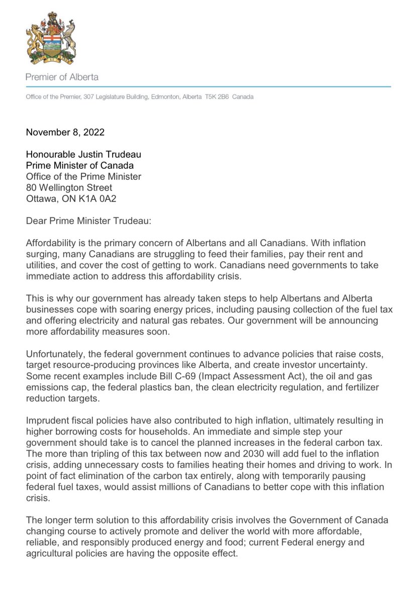 ABDanielleSmith's tweet photo. Itβs time to put the needs of people before politics.
I have asked Prime Minister @JustinTrudeau to consider the financial difficulties faced by so many Canadian families right now. /1
#cdnpoli #abpoli #ableg https://t.co/zRmpHlZrKO