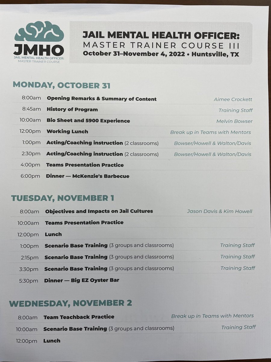 We had a great week at Sam Houston with Cmit helping with the continued education of our Officers across our state #jailmentalhealthofficer
#JMHO