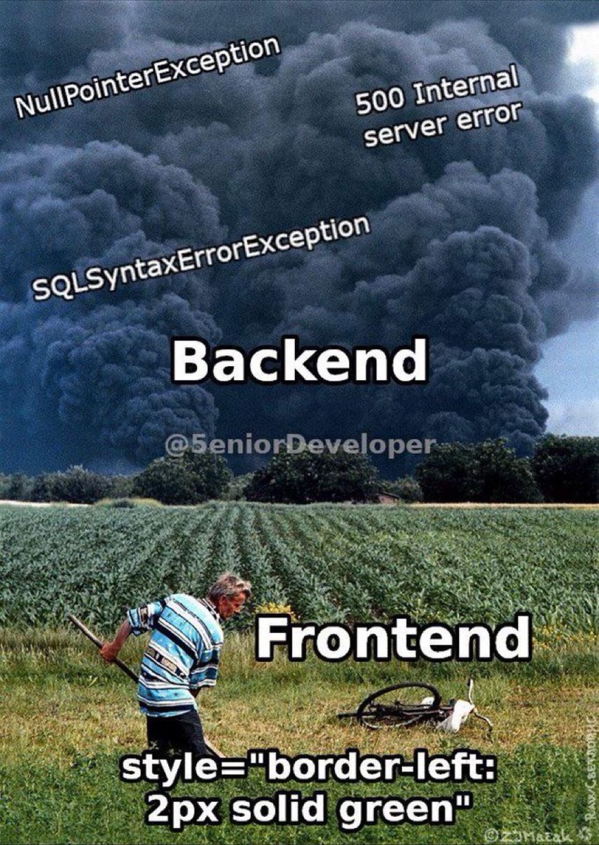 #Frontend vs #Backend development 😂