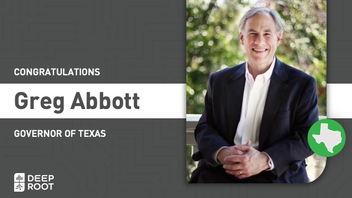 Congratulations to Governor <a href="/GregAbbott_TX/">Greg Abbott</a> on his landslide re-election victory! #TXGOV