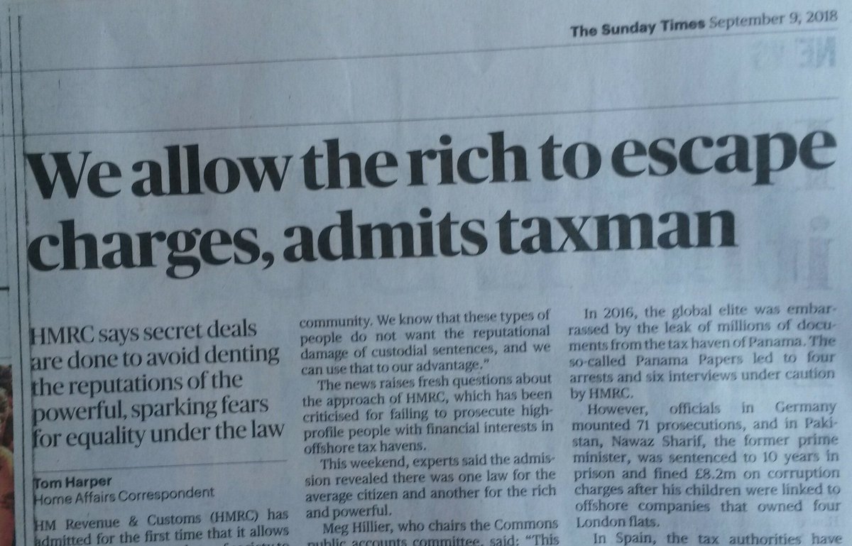 #TaxDodgers

Aided and abetted (allegedly) by none other than the HMRC.

'HMRC says secret deals are done to avoid denting the reputations of the powerful...' (2008)