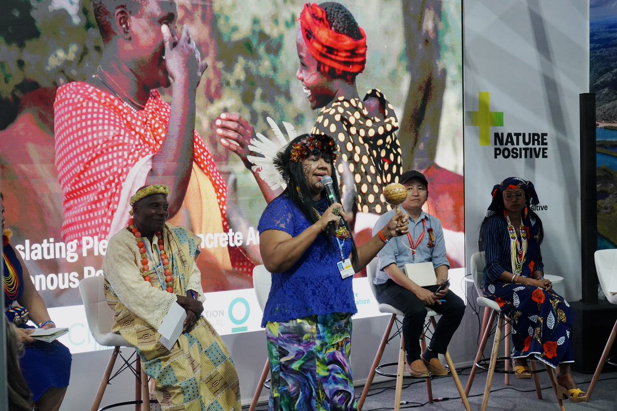 Nature4Climate's tweet photo. 💲🌎 To translate pledges into action for indigenous people, it’s important to:

➕ Consider that everything is interconnected. You cannot choose one thing in an ecosystem
➕Improve the percentage that goes direct to indigenous people

Says @hindououmar 

#NaturePositive #COP27 https://t.co/e9K4Qm2n5B
