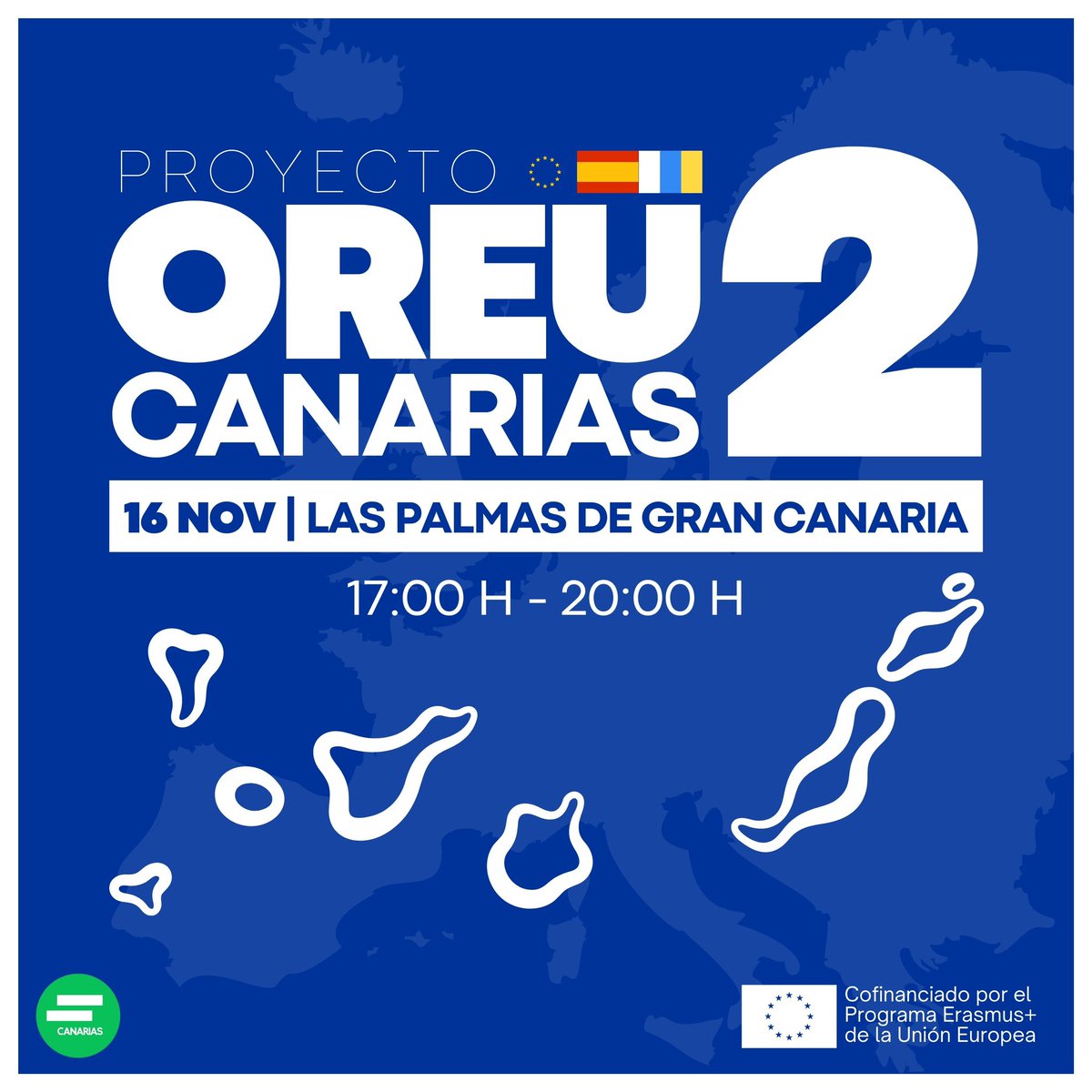 ¡Inscríbete!

El próximo miércoles, 16 NOV, celebraremos la continuación del proyecto #OREU🇪🇺 en Canarias🇮🇨,con una jornada formativa en la ciudad de Las Palmas de Gran Canaria.

📝 forms.gle/bPPHwYCLFYxzBL…