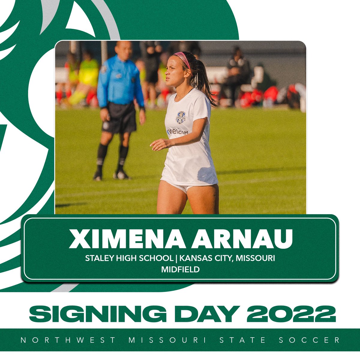 NWBearcatSOC's tweet photo. Bearcat Nation help us in welcoming Ximena Arnau to the family!!! #oabaab💚🐻🐱 #workforone #respectthepaw https://t.co/pMjkMpZn03